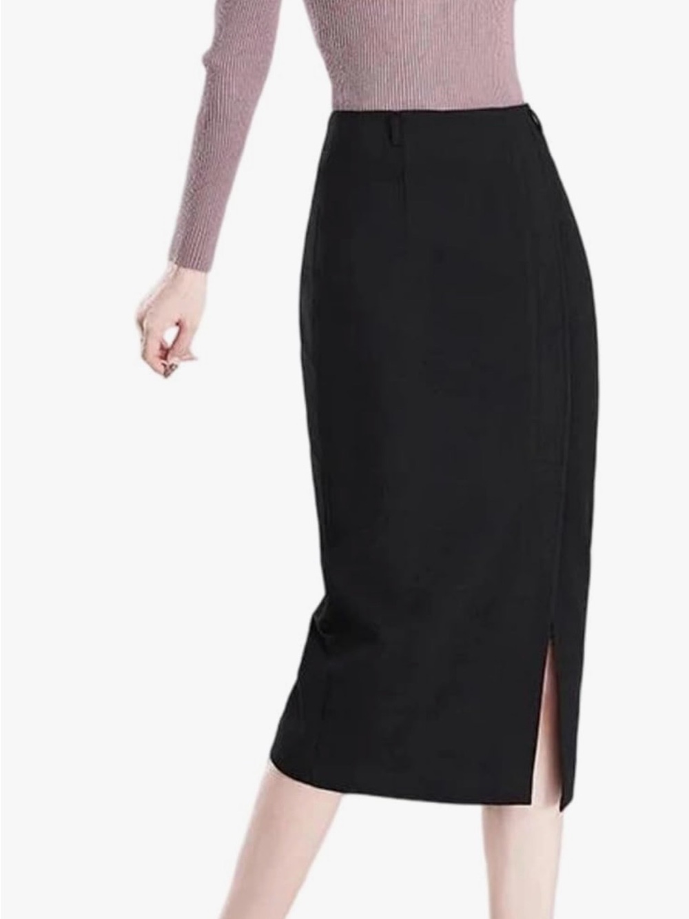Classic Black Women's Midi Skirt